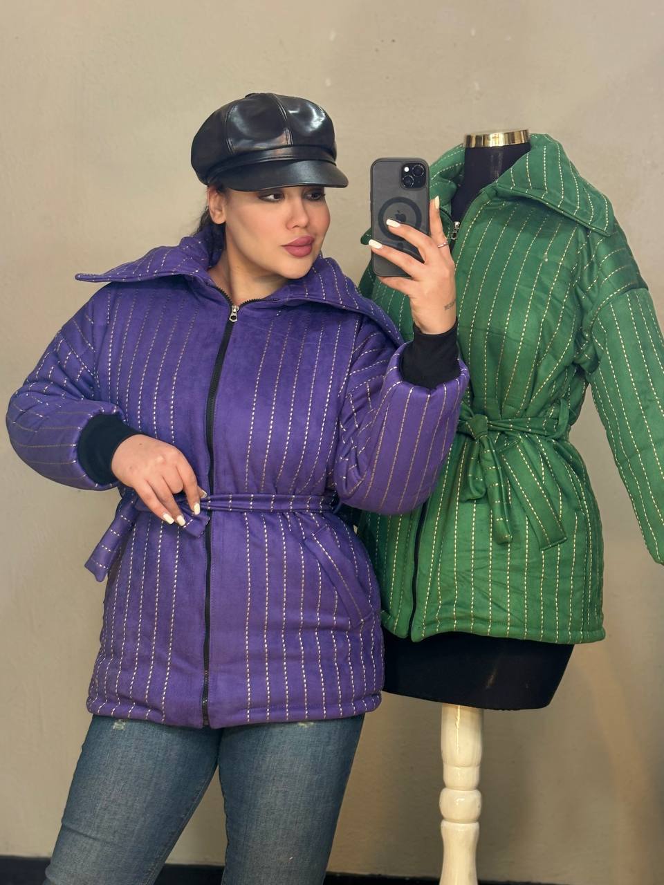 کاپشن یقه پهن کوک